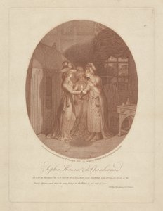Sophia, Honour, and the Chambermaid, scene fra Tom Jones af Henry Fielding (1707-54) (stipple gravering) af James Gillray