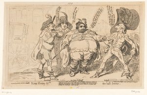Spotprent på Charles Fox, 1788 Kong Henrik IV. Den sidste scene (titel på objekt) af James Gillray
