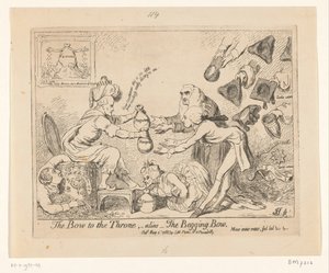 Spotprent af Warren Hastings, 1788 Buen til tronen, -alias- Tiggerbuen af James Gillray