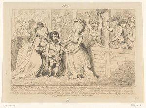 Tegneserie af engelsk indenrigspolitik, 1788 Harry Jenkins, The Masculine & Feminine Bellow Mender af James Gillray