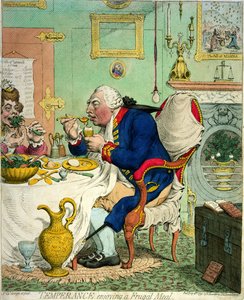 Afholdenhed nyder et sparsomt måltid, udgivet af Hannah Humphrey, 1792
