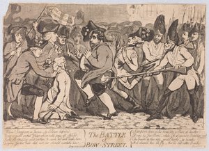 Slaget ved Bow-Street, pub. 1788 af James Gillray