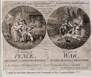 The Blessings of Peace and The Curses of War, udgivet af Hannah Humphrey i 1795