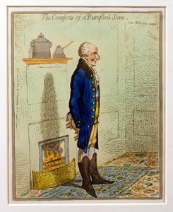 The Comforts of a Rumford Stove, pub. af Hannah Humphrey, 1800 (ætsning og wc)