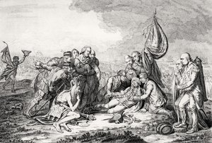 The Death of the Great Wolfe, pub. af H. Humphrey, 1795 (se også 119752, 124902 & 153197) af James Gillray