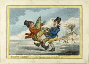 Skøjteløbets elementer: Konsekvensen af at gå foran vinden af James Gillray