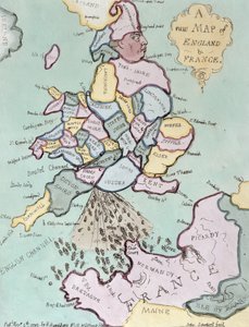 The French Invasion, or John Bull Bombarding the Bum-Boats, udgivet af Hannah Humphrey i 1793 (håndkoloreret radering)