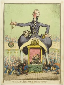 Det gigantiske faktotum morer sig selv af James Gillray