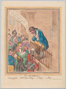 Hustingene. Vox Populi Godt have et krus! Et krus! Et krus!, pub. 1796 (håndfarvet gravering)
