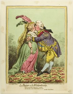Kysset på Würtemberg af James Gillray