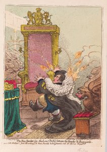The New Speaker, (dvs. Law-Chick) mellem Hawks and Buzzards, pub. 1800 (håndfarvet gravering)