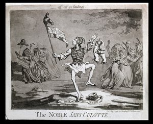 The Noble Sans-Culotte, udgivet af Hannah Humphrey i 1794 af James Gillray