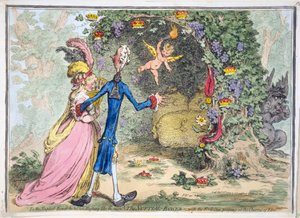 The Nuptial Bower, pub. Hannah Humphrey, 13. februar, 1797 (håndfarvet gravering)