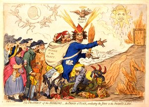 Hebræernes Profet - Fredsfyrsten leder jøderne til det forjættede land, pub. Hannah Humphrey, 1795 (håndfarvet gravering)