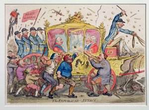 The Republican Attack, udgivet af Hannah Humphrey i 1795 (håndkoloreret radering)