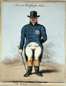 The Royal Lounger (håndfarvet radering) af James Gillray