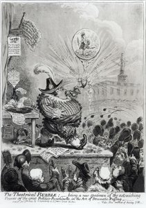 The Theatrical Bubble... udgivet af Hannah Humphrey (fl.1778-1822) 1805 (etching und aquatint)