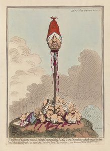Frihedens træ skal plantes øjeblikkeligt, udgivet 1797 (håndfarvet gravering) af James Gillray