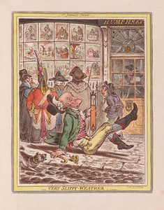 Meget glat vejr, pub. 1808 (håndfarvet gravering)