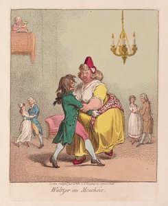 Waltzer au Mouchoir, pub. 1800 (håndkoloreret gravering)