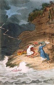 To regentskabsklokker strandet på en forstrand af en storm, c1795-1805.