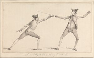 Placering af Garde de Tierce og Coup de Seconde af James Gwin