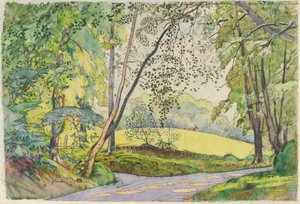 Gennem træerne, 1910-15 (wc på papir)