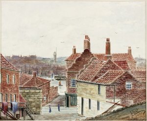 Salmons Lane fra Ballast Railway (akvarel og kropsfarve på papir) af James Henry Cleet
