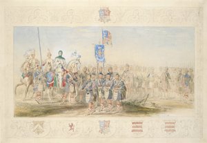 Baron Glenlyon, ridder af Gael, 1839 (blyant, wc, gouache og guldfarve på papir)