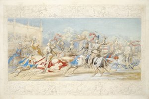 The Melee (blyant, wc og kropsfarve på papir)