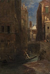 Ser mod San Giorgio dei Greci, Venedig, 1844 (olie på kort)