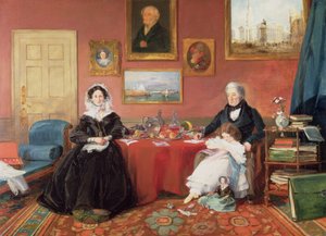 Familien Langford i deres tegnestue, 1841