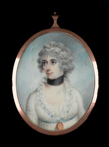 Uidentificeret dame (1801-1881), ca. 1820 (akvarel på elfenben) af James Holmes