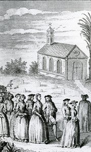 Illustration fra "The History of the Adventures of Joseph Andrews and of his friend Mr. Abraham Adams" af Henry Fielding, udgivet i 1742 af James Hulett