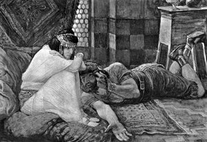 Samson afslører sin hemmelighed for Delila - Bibelen