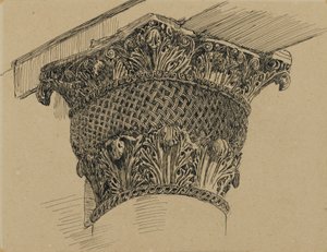 Kapital fra moskeen i El-Aksa, illustration fra Vor Herre Jesu Kristi liv, 1886-94 (pen og blæk på papir monteret om bord) af James Jacques Joseph Tissot