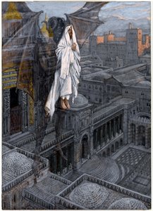 Christ Borne Up to a Pinnacle of the Temple, illustration til The Life of Christ, ca. 1884-96 (wc & gouache på pap) af James Jacques Joseph Tissot