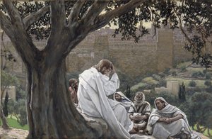 Kristus forudsiger templets ødelæggelse, illustration til The Life of Christ, ca. 1886-94 (wc & gouache på pap) af James Jacques Joseph Tissot