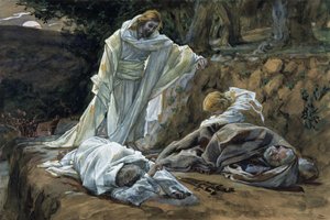Could Ye Not Watch with Me One Hour?, illustration til The Life of Christ, ca. 1886-94 (wc & gouache på pap) af James Jacques Joseph Tissot