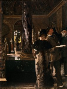 Udenlandske besøgende i Louvre, ca. 1880 af James Jacques Joseph Tissot