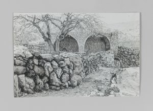 Jomfrufontænen i Ain-Karim, illustration fra Vor Herre Jesu Kristi liv af James Jacques Joseph Tissot