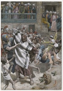 Jesus Before Herodes, illustration fra The Life of Our Lord Jesus Christ, 1886-94 (wc over grafit på papir) af James Jacques Joseph Tissot