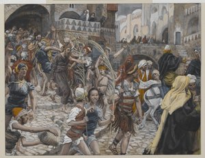 Jesus ledte fra Kaifas til Pilatus, illustration fra Vor Herre Jesu Kristi liv, 1886-94 (wc over grafit på papir) af James Jacques Joseph Tissot