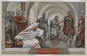 Jesus ledte fra Herodes til Pilatus, illustration fra Vor Herre Jesu Kristi liv, 1886-94 (wc over grafit på papir) af James Jacques Joseph Tissot