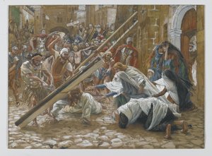 Jesus Meets His Mother, illustration fra The Life of Our Lord Jesus Christ, 1886-94 (wc over grafit på papir) af James Jacques Joseph Tissot