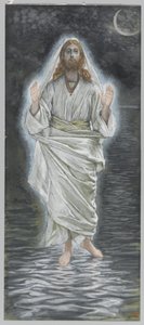 Jesus går på havet, illustration fra Vor Herre Jesu Kristi liv (wc over grafit på papir) af James Jacques Joseph Tissot