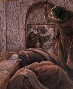 Jesus in the Tomb, illustration til The Life of Christ, ca. 1884-96 (wc & gouache på pap) af James Jacques Joseph Tissot