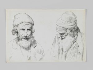 Jøder og yemenitter, Jerusalem, illustration fra Vor Herre Jesu Kristi liv (pen og blæk på vævet papir) af James Jacques Joseph Tissot