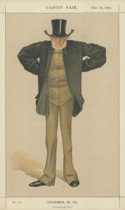 Mr Joseph Cowen (farve litho) af James Jacques Joseph Tissot