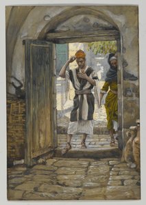 Når du går ind i huset, hilser det, illustration fra Vor Herre Jesu Kristi liv (wc over grafit på papir) af James Jacques Joseph Tissot